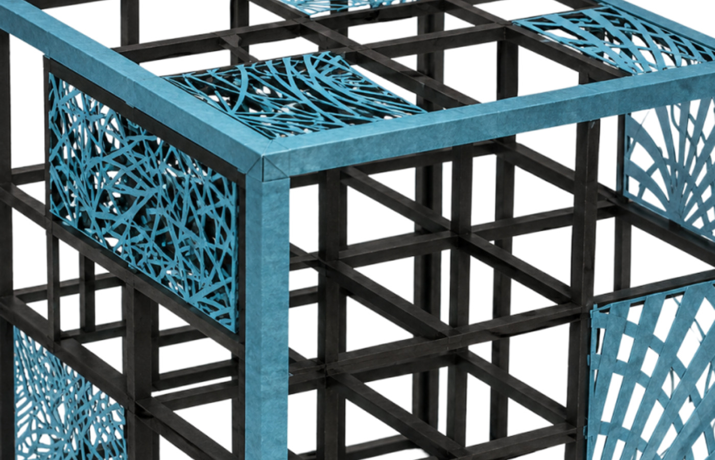 Close-up of Frozen Memory lattice and frost-pattern panels